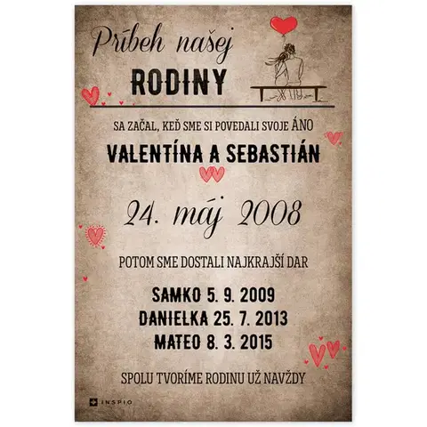 Obrazy s textom Obraz na stenu - Príbeh rodiny, hnedý