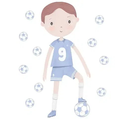 Samolepiace dekorácie Bayo Samolepka na stenu Futbalista, modrá