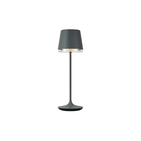 Lampy Stolná lampa tmavosivá vrátane LED IP65 nabíjateľná s nabíjacou stanicou - Bass