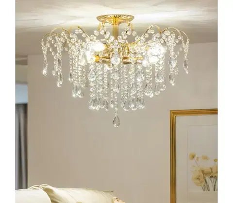 Svietidlá BRILAGI - Prisadený luster CRYSTAL 6xE14/60W/230V zlatá BG71325
