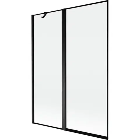 Sprchové dvere MEXEN - MIST vaňová zástena 130x150 cm 6mm f+s, čierna, okraj, ľavá 8A9-130-011-70-70-L