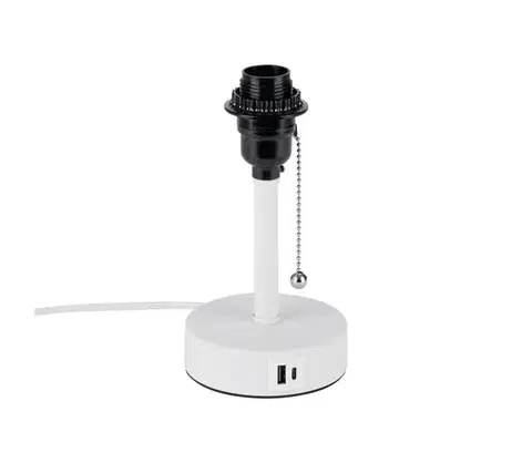 Lampy BRILAGI - Stolová lampa s USB portom TABLON 1xE27/25W/230V biela BRI590