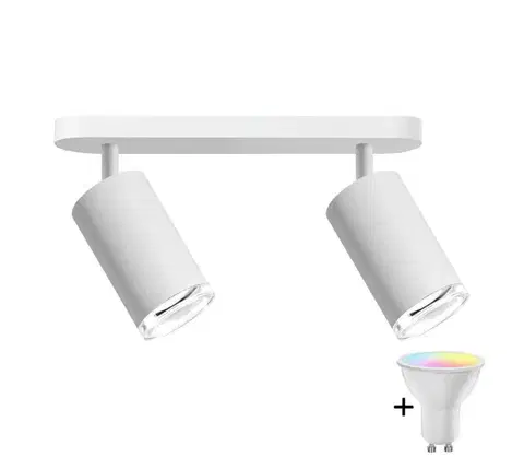 Svietidlá  LED RGBW stmievateľné kúpeľňové bodové svietidlo TURYN 2xGU10/4,8W/230V IP44 biela SA1909+2xAI2382