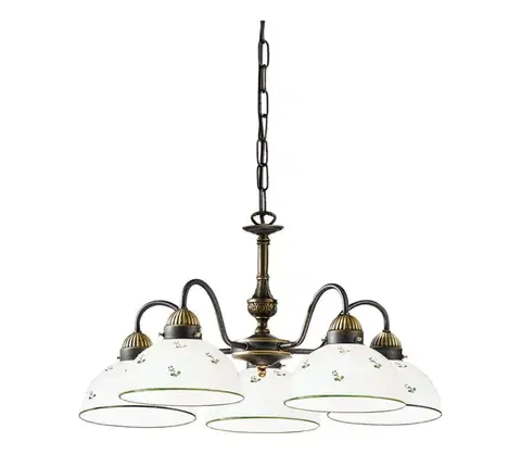 Svietidlá Kolarz 731.85.20 - Luster na reťazi NONNA 5xE27/75W/230V zelená 731.85.20
