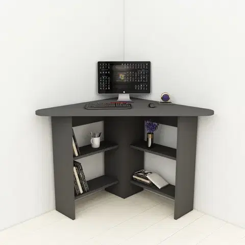 Písacie stoly Písací stôl Corner - Anthracite