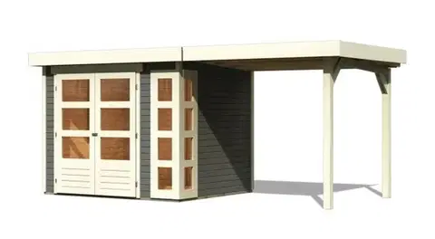 Drevené Drevený záhradný domček KERKO 3 s prístavkom 240 Lanitplast