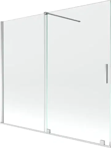 Sprchové dvere MEXEN/S - Velar Dvojkrídlová posuvná vaňová zástena 180 x 150, transparent, chróm 896-180-000-01-01
