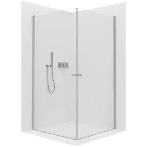 Sprchovacie kúty CERANO - Sprchovací kút Antelo Duo Ľ/P - 6 mm - chróm, transparentné sklo - 120x100x190 - otočný CER-8050BD143