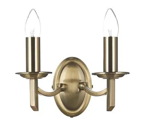 Svietidlá Där Lighting Där Lighting AMB0975 - Nástenné svietidlo AMBASSADOR 2xE14/40W/230V mosadz AMB0975