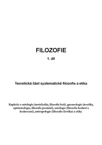Sociológia, etnológia Filosofie - 1. díl - Jana Volfova