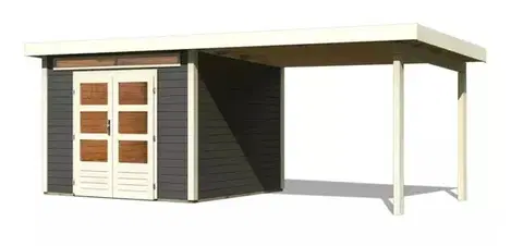 Drevené Drevený záhradný domček KANDERN 6 s prístavkom 320 Lanitplast