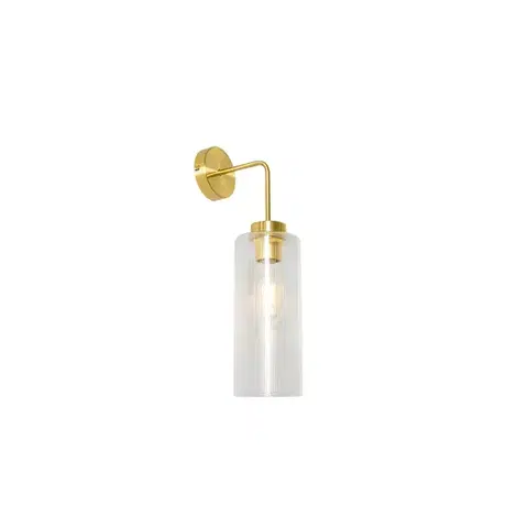 Nástenné osvetlenie Art Deco nástenná lampa zlatá so sklom - Laura