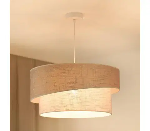 Svietidlá BRILAGI - Luster na lanku DOVER SHINE 1xE27/15W/230V pr. 50 cm šedá/krémová 608145