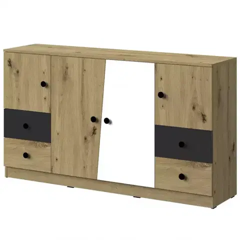 Komody do detskej izby Komoda Nero 06 160 – Čierna Mat