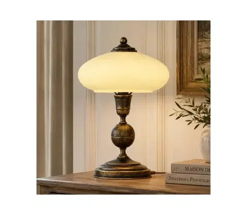 Lampy BRILAGI - Stolná lampa MOLLERO 1xE14/11W/230V bronz/patina 2145