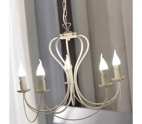 Svietidlá ONLI - Luster na reťazi CANDELA 5xE14/6W/230V biela 4236/5A