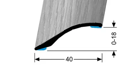 Přechodové lišty a profily Prechodový profil 40 mm, oblý (samolepiaci) | nivelácia 0 - 18 mm | Küberit 247 H/SK Dub country H34
