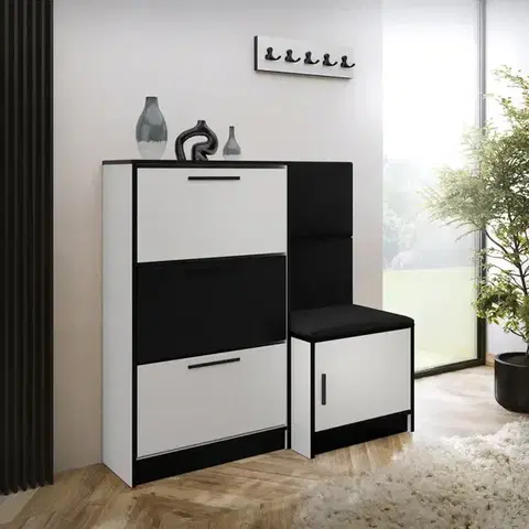 Skrinky na topánky Skrinka na topánky Kpl Foli Biela + Čierna (ITAKA 15)