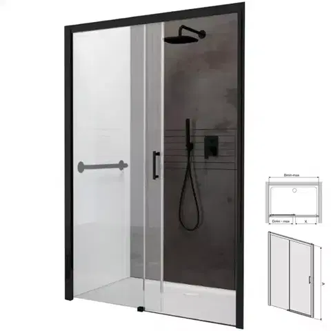 Sprchovacie dvere; priečky Sprchové dvere D2L/Freezone-130-S CYW0