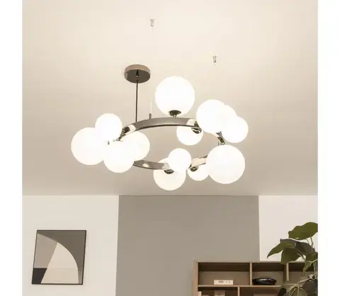 Svietidlá BRILAGI - LED luster na lanku MILLA 15xG9/3W/230V čierny chróm/biela 6010-15CW