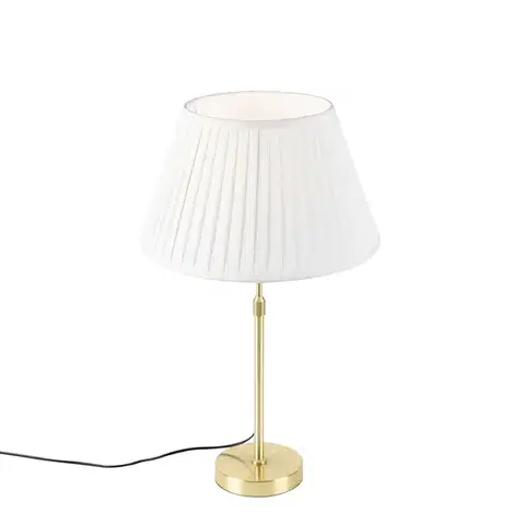 Stolné lampy Stolná lampa zlatá/mosadzná so skladaným tienidlom krémovým 35 cm - Parte