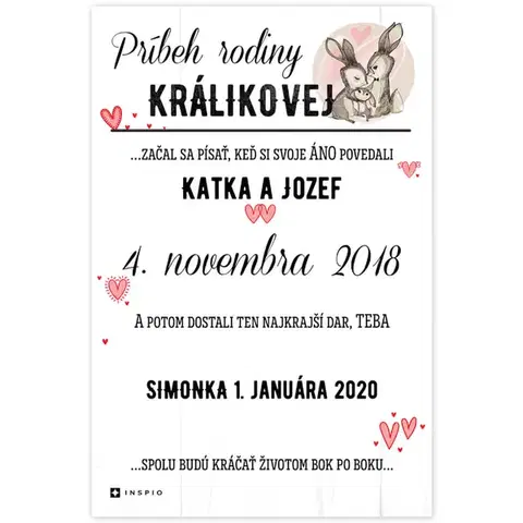 Obrazy s textom Obraz na stenu - Personalizovaný príbeh rodiny