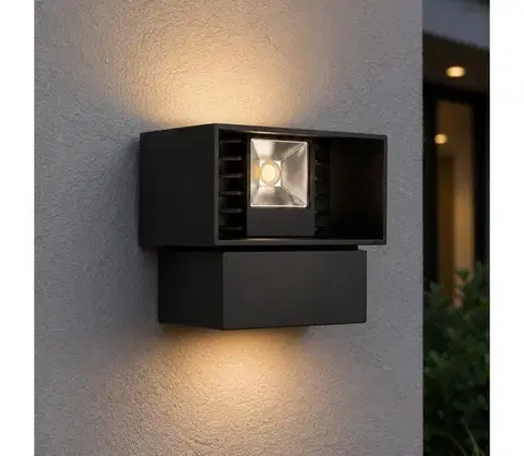 LED osvetlenie  LED Vonkajšie nástenné svietidlo LED/6W/230V IP54 čierne SCD 08 Q