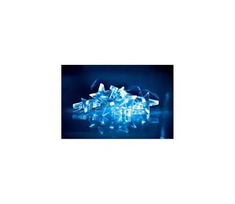 Vianočné osvetlenie  LED vianočná reťaz, hviezdy, 1,5m, 10x LED, 2x AA, modré svetlo 1V52-B