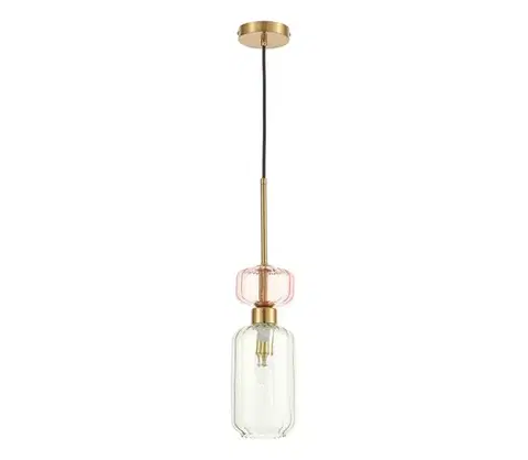 Svietidlá  Luster na lanku MOLLY 1xE14/40W/230V pr. 12 cm zlatá/zelená/ružová ML1824