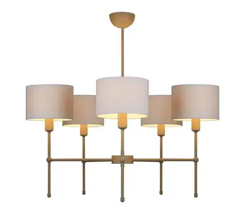 Svietidlá  Luster na tyči MADELA 5xE14/40W/230V biela/béžová 0240