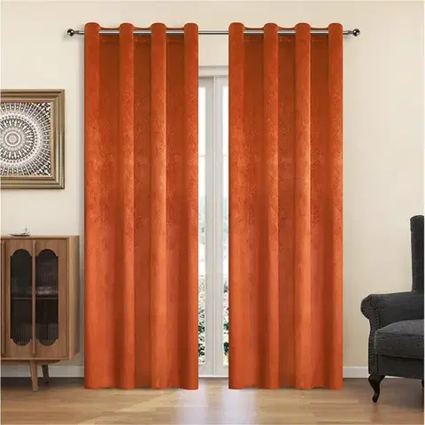 Závesy do spálne Záves na kolieskach YC11940/200G/116/140X250 cm oranžový