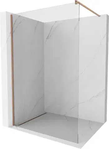 Sprchové dvere MEXEN/S - Kioto Sprchová zástena WALK-IN 55 x 200, transparent 8 mm, meď kartáčovaná 800-055-101-65-00