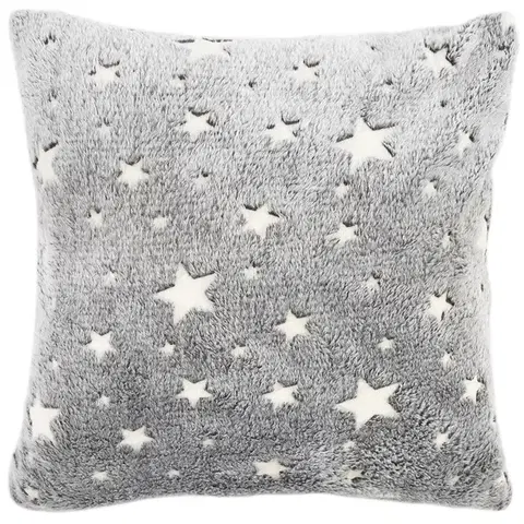Obliečky 4Home Obliečka na vankúšik Stars svietiaca sivá, 40 x 40 cm