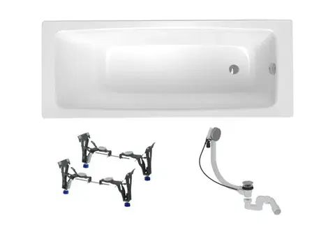 Vane Obdĺžniková vaňa SAT Feel 170x75 cm smaltovaná oceľ ľavá aj pravá SATBVFEEL170757 SATBVFEEL170757