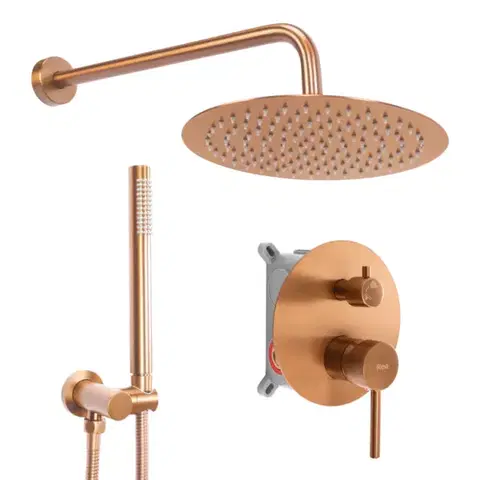 Sprchy a sprchové panely REA - Podomietková sprchová sada Lungo Copper Brush + BOX REA-P8809