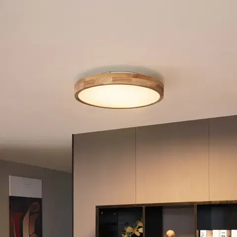 Stropné osvetlenie Škandinávske stropné svietidlo drevené 50 cm vrátane LED stmievateľné - Pecker
