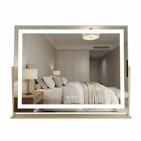 Kúpeľňové zrkadlá REA - Zrkadlo LED STUDIO L.Gold 58x45 HOM-01801