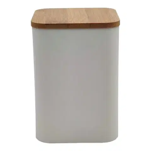 Dekorácie a bytové doplnky Kontajner s bambusovým vekom white FTC698 9x9x13,5h cm
