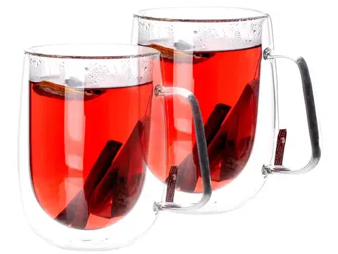 Hrnčeky a šálky KONDELA Hotcolder Typ 26 termo šálka (2 ks) 480 ml priehľadná