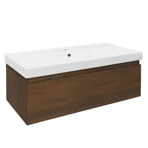 Kúpeľňový nábytok Kúpeľňová skrinka s umývadlom SAT B-Way 99x30x45 cm orech mat BWAY100NUTU1 BWAY100NUTU1