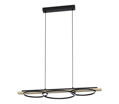Svietidlá Eglo 901714-LED Stmievateľný luster BOYAL 2xLED/12,5W/230V+LED/15,5W béžová/čierna 901714
