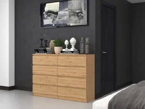 Komody a skrinky Široká komoda so zásuvkami WALMA M8 140, dub artisan
