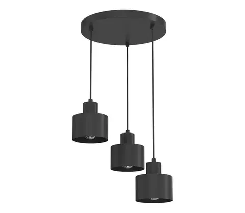 Svietidlá  Luster na lanku PARKLA 3xE27/15W/230V čierny 8778