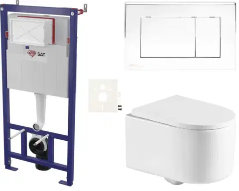 Záchody Závěsný WC set do lehkých stěn / předstěnová SAT SIKOSSREX7221K SIKOSSREX7221K