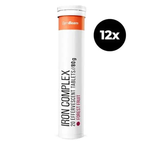 Multiminerály GymBeam Iron Complex šumivý 12 x 20 tab lesné ovocie