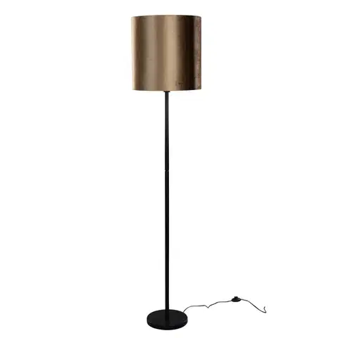 Stojace lampy Stojacia lampa čierna s plyšovým tienidlom bronz 40 cm - Simplo