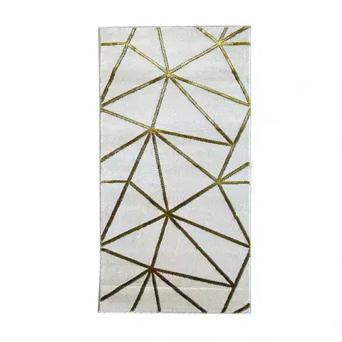 Moderné koberce Koberec Frisee Diamond 1,33/1,9 A0071 biela/zlatá
