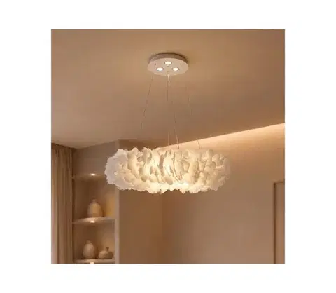 Svietidlá BRILAGI - LED luster na lanku FEATHER 3xE27/40W/230V + 3xLED/3W pr. 50 cm biela BRI939