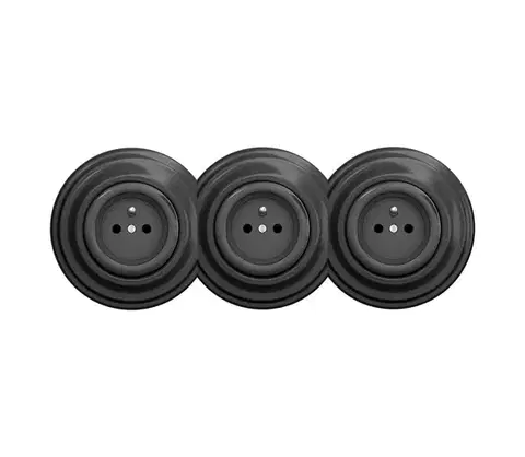 Predlžovacie káble lap - Trojitá retro domová zásuvka s rámikom 230V antracit KA0045+2xKA0044+3xKA0042