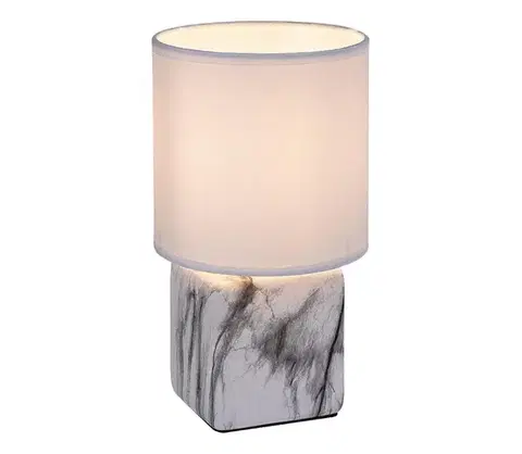 Lampy Rabalux 74069 - Stolná lampa NALISA 1xE14/40W/230V biela/mramorový dekor 74069